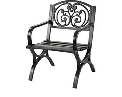 Tuinstoel - extra breed - metaal - zwart