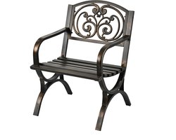 Tuinstoel - extra breed - metaal - zwart-brons