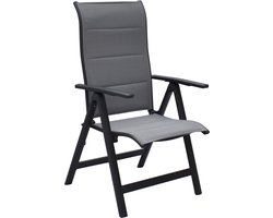 Tuinstoel Grijs Verstelbaar - Aluminium/Textiel - 69x63,5x110cm - Tuinstoel Moreno - SenS-Line