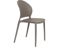 Tuinstoel Kunstof Grijs - Zitdiepte 43cm - 52x45x82cm - Sjoerd - Giga Meubel - Set van 4