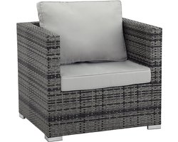 Tuinstoel kunststof gevlochten stoel tuin "Ibiza" - Florida - Grijs