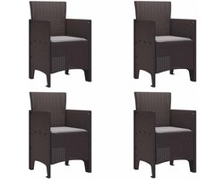 Tuinstoel met kussen - Terrasstoel Loungestoel - Buiten Zitten - Rotanlook Polypropeen - 53 x 49 x 85 cm - Bruin