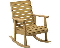 Tuinstoel met schommelfunctie - brede zitting en rugleuning - natuurlijk hout - 64 x 86 x 85 cm