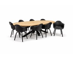 Tuinstoel Montreux zwart/zwart met ovaal 280 cm