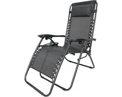 Tuinstoel relax stoel tuin verstelbaar zero gravity loungestoel "Sintra" - Zwart