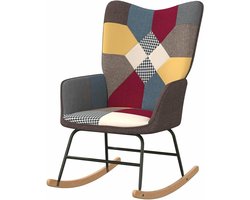 Tuinstoel - Schommelstoel Buiten - Ontspannen Zitten - Patchwork Design - 47 cm Zithoogte - Multicolor