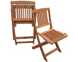 Tuinstoel set 2 inklapbare stoelen hardhout "Hongkong" - Maple - Lichtbruin