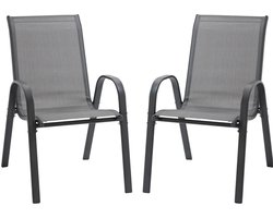 Tuinstoel - Tuinstoelen - Campingstoel - Stoelen - Tuinmeubelen - Grijs - 70 x 54 x 90 cm