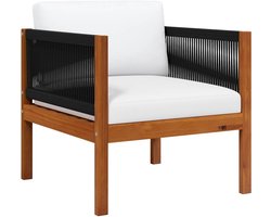 Tuinstoel | Tuinzetel | Terrasstoel | Buitenstoel met kussen massief acaciahout