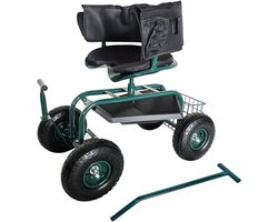 Tuinstoel - verrijdbaar - groen