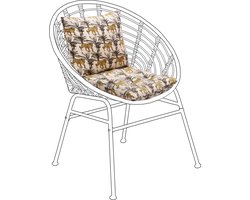 Tuinstoel Zitkussen met Rugkussen - Getuft Stoelkussen - Buiten Tuinstoelkussens - Bedrukt Tuinstoel Kussens - Zitkussens voor Tuinstoel - Zacht Tuinkussens