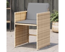 Tuinstoelen met kussens - Klapstoelen buiten - Ontspannen in de tuin - Inklapbare rugleuningen - 4 stuks 505x54x79 cm - Beige