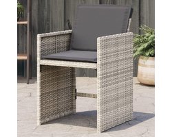 Tuinstoelen met kussens - Opvouwbare stoelen - Buiten zitten - Inklapbare rugleuning - 4 stuks - Lichtgrijs