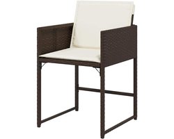 Tuinstoelen met kussens - Zetels voor buiten - Ontspannen in de tuin - Inklapbare rugleuningen - 4 stuks - Bruin