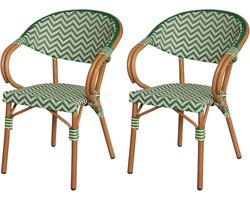 Tuinstoelen Set - Balkonstoelen Terrasstoelen - Buiten Zitten - Stapelbaar Aluminium Frame - H 84 x B 57 cm