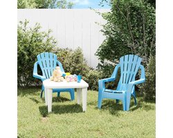 Tuinstoelen set - Outdoor zitjes - Buiten ontspannen - Ergonomisch design - 37 x 34 x 44 cm - Blauw