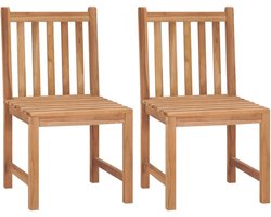 Tuinstoelen set - Teak stoelen - Buiten zitten - Weerbestendig materiaal - 50 x 53 x 90 cm - Bruin