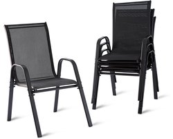 Tuinstoelen - set van 4 - antraciet - 56 x 90 x 65 cm - voor buiten