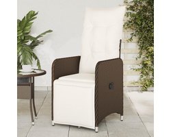Tuinstoelen Set - Verstelbare stoelen - Buiten Zitten - Verstelbare rugleuning - 70 x 58 cm - Bruin
