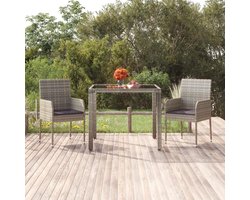 Tuinstoelen - Zitmeubelen buiten - Genieten van de tuin - Inclusief comfortkussens - 2 stuks - Grijs