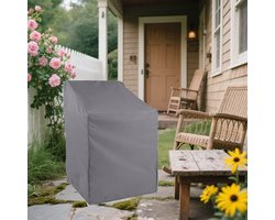 Tuinstoelhoes, stapelbare stoelhoes, beschermhoes voor stapelbare stoelen, waterdicht, koubestendig, UV-beschermend, geschikt voor grijze tuinstoelen.