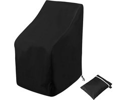 Tuinstoelhoes - tuinstoelhoes waterdicht - tuinstoelhoes badstof - opberghoes stapelstoelen - outdoor cover loungesethoes - outdoor cover stoel - outdoor covers loungesethoes - stoel bedekking - 89*89*120/89cm -Zwart