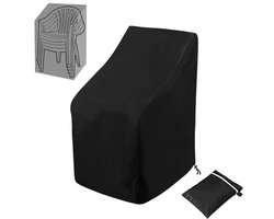 Tuinstoelhoes - Waterdichte Beschermhoes Tuinmeubelen - Beschermhoes voor Tuinstoelen - 89*89*120/89cm - met Trekkoord en Opberghoes - Ademend - UV-bestendig - Opberghoes stapelstoelen - Outdoor Covers - Waterdichte Stoelhoes - Stoel Bedekking -Zwart