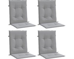Tuinstoelkussen Lage Rug - Set van 4 - Stof - Antraciet