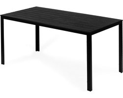 Tuintafel 156 x 78 cm – Kunststof met houtlook – Zwart