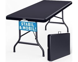 Tuintafel 183x76cm Inklapbaar Weerbestendig Kunststof 8 Personen Terras Camping Balkon Picknicktafel