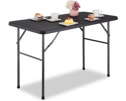 tuintafel - 74 x 118 x 60 cm - tot 100 kg - kunststof - metaal - klaptafel
