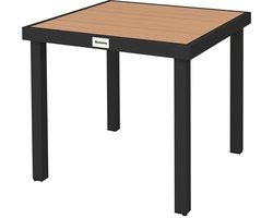 Tuintafel 78x78x74 cm Zwart voor 4 Personen, Outdoor Eettafel, Weerbestendige Terrastafel, Balkontafel, Campingtafel, Moderne Buiten Tafel voor Tuin, Terras en Balkon, Tuinmeubel Eettafel