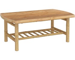 Tuintafel Bamboe - Buiten Salontafel - Ontspannen Buiten - Stevig Bamboe Materiaal - 90x55x37 cm