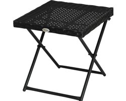 Tuintafel - Bijzettafel - Tuinmeubelen - Tafel - Tafeltje - Klaptafel - Zwart - 40x40x40 cm