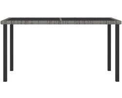 Tuintafel | Buitentafel | Terrastafe 140x70x73 cm poly rattan grijs