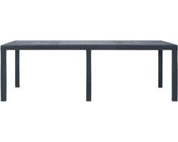 Tuintafel | Buitentafel | Terrastafe 220x90x72 cm rattan-look kunststof antraciet