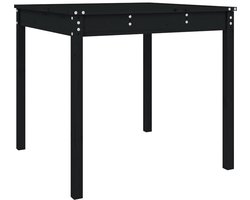 Tuintafel | Buitentafel | Terrastafe 82,5x82,5x76 cm massief grenenhout zwart