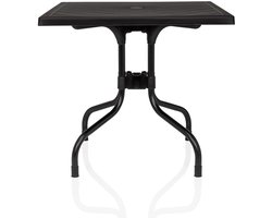 Tuintafel / Buitentafel Travano T1 vierkant kunststof zwart hjh LIVING