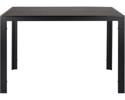 Tuintafel - Eettafel - Bistrotafel - Balkontafel - Terrastafel - met Hittebestendig - Weerbestendig - Antislip - Aluminium - Hout-kunststof - 110 x 70 x 73 cm - Bordbreedte 9 cm - Bruin