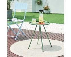 Tuintafel Fosen rond 55xØ42 cm groen [en.casa]
