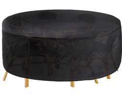 Tuintafel hoes - Tuinmeubelhoes - beschermhoes - meubelhoezen - hoes tuintafel - tuinmeubelhoes rond - tuinmeubelhoezen waterdicht - 210D Oxford-doek - 200x94cm - zwart - waterdicht - UV-bestendig - voor terrasmeubels, tuinmeubelen