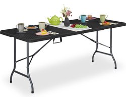 tuintafel inklapbaar - rotan look - 72 x 180 x 74 cm - handgreep