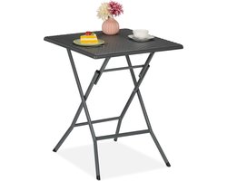 tuintafel - inklapbaar - rotan look - 73x62x62 cm - weerbestendig
