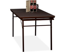 tuintafel inklapbaar - uitschuifbaar 166-215 cm - kunststof - staal - 8 personen - bruin