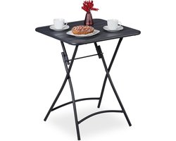 tuintafel inklapbaar - weerbestendig - klaptafel - staal - 74 x 59 x 59 cm - balkon