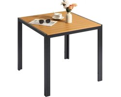 Tuintafel - Klaptafel - Balkontafel - Picknicktafel - 75x75cm - Aluminium + Houtplastic WPC, Eettafel, Bistro Balkon Patio Tafel, Weer- en Hittebestendig - AntiSlip - Campingtafel - Geel