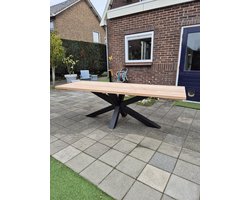 Tuintafel met stalen matrix poot-Douglas- volledig gemonteerd-90x240