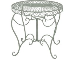 Tuintafel - Metaal - Rond – Antiek groen