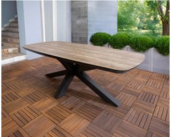 Tuintafel Ovaal 200cm - Antraciet Keramiek - 4-6 Personen - SenS-Line