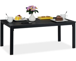 Tuintafel rechthoek - houtlook - 39 x 98 x 48 cm - zwart
